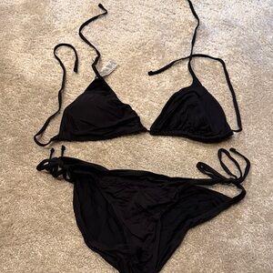 Tommy Bahama black Pearl solid bikini. Size MED